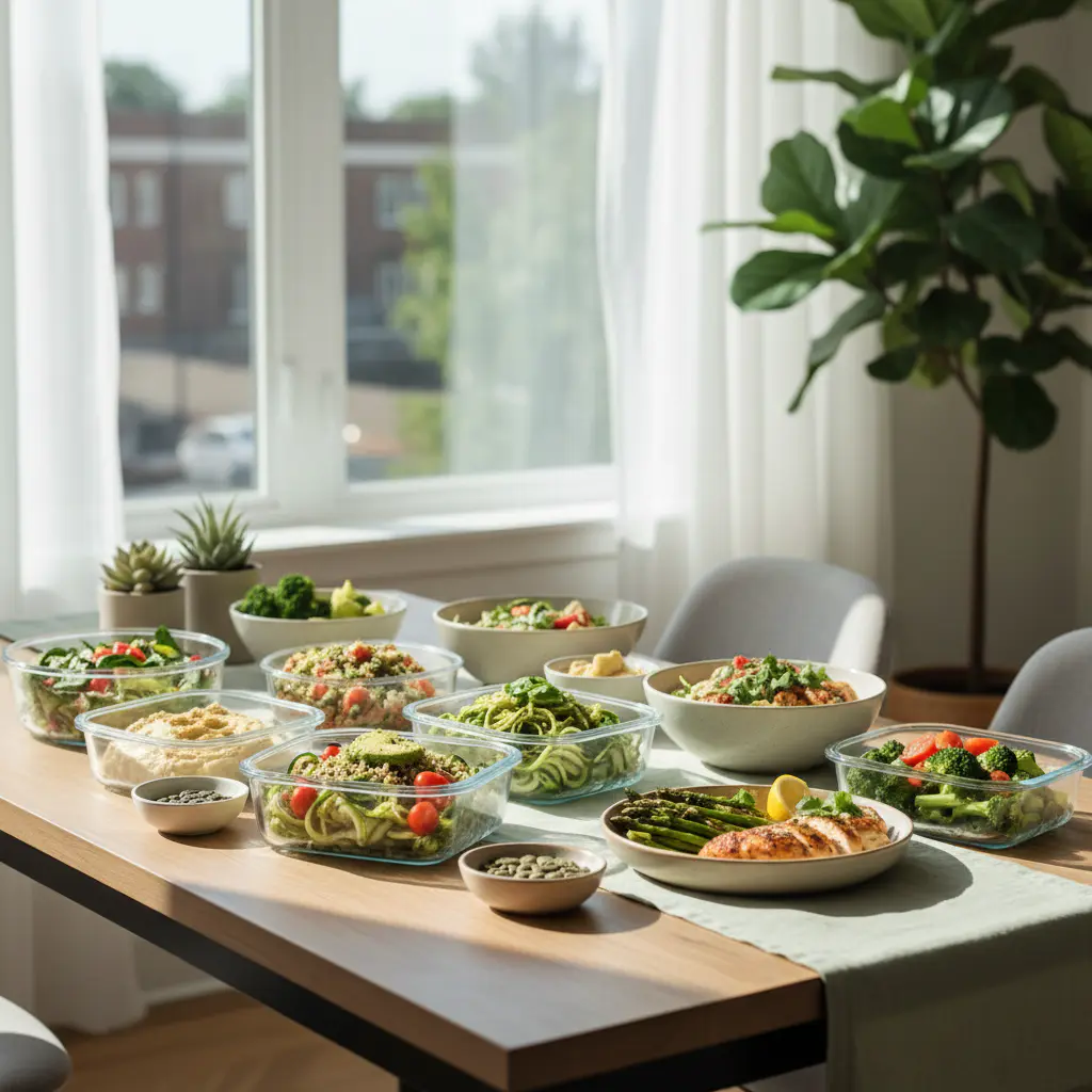 Healthy fresh meals on a table